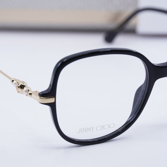 Jimmy Choo JC356 0807 00 Square 54mm Eyeglasses - Black/Gold - Picture 7 of 11